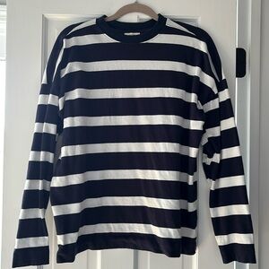AYR Early Mornings Tee navy and white striped